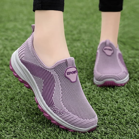 NOKIO Women's Walking Shoes Lightweight Breathable Flying Woven Mesh Upper Casual Jogging Shoes Ladies Tennis Shoes Workout Footwear Fashion Summer Women Sports Shoes