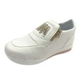thumbnail image 1 of NOKIO Women's Walking Shoes Platform Slip on Sneakers for Women, Women Fashion Solid Color Flock Side Zipper Comfortable Casual Sports Shoes Comfortable Casual Sports Shoes, 1 of 5