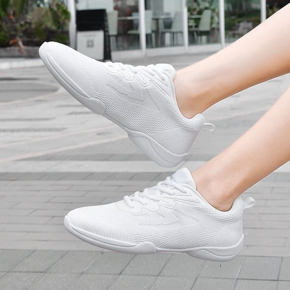 NOKIO Women's Walking Shoes, Slip on Tennis Shoes Women, Non Slip Shoes Sneakers, Casual Athletic Running Lightweight Breathable Mesh Knit Women'S Competitive Cheerleading Shoes Training Shoes