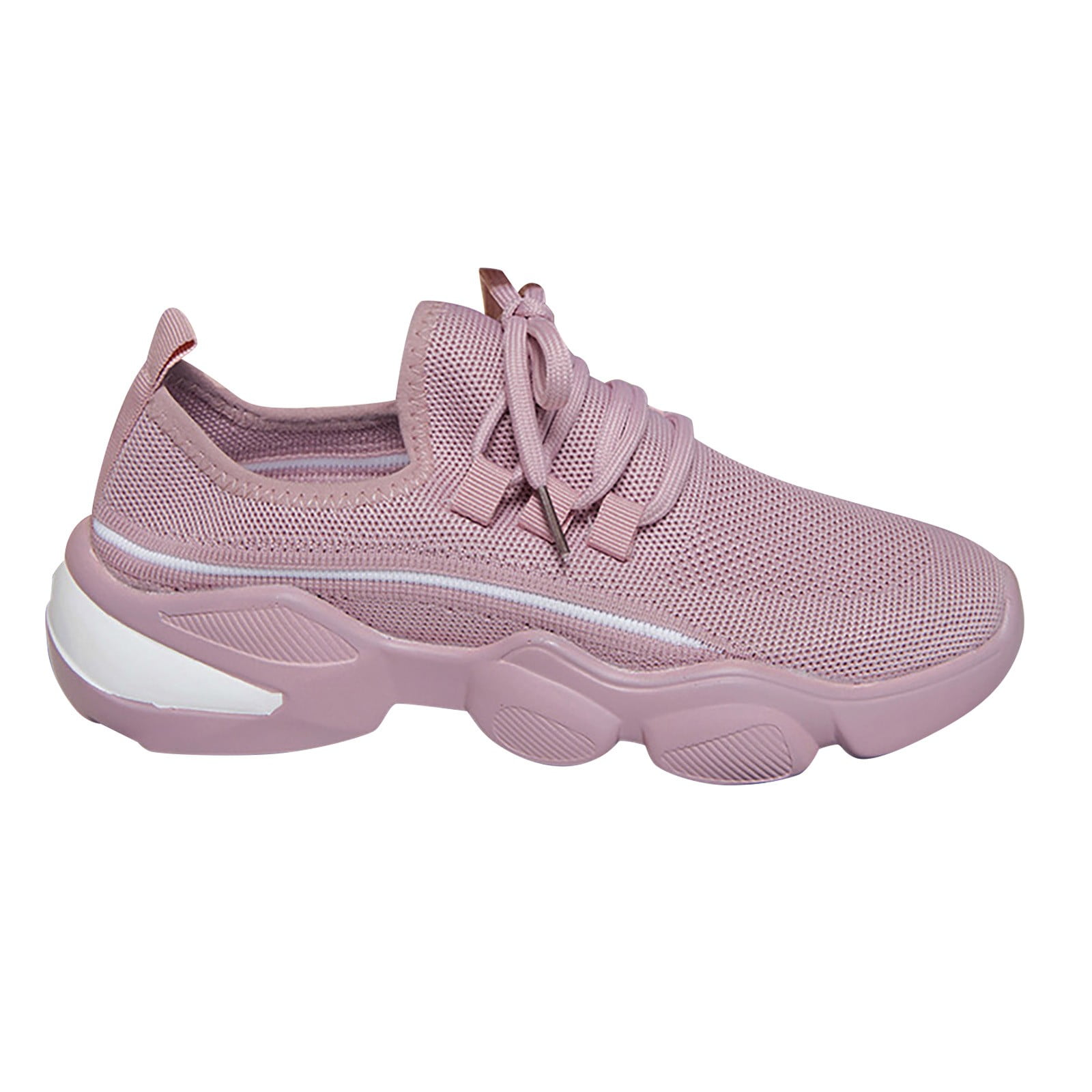 NOKIO Women's Wide Toe Road Running Shoes | Wide Athletic Tennis Sneakers with Rubber Outsole Women's Thick Soled Fly Woven Breathable Round Toe Tie Up Sports Shoes Single Shoes Casual Shoes