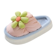 NOKIO Women s Winter Slippers Warm Plush F oral Slides Soft Thick Bottom Slipper with Anti-S ip Sole, Casual House F u y Slide S ip On Bedroom Ladies Shoes Cozy Cotton Slides