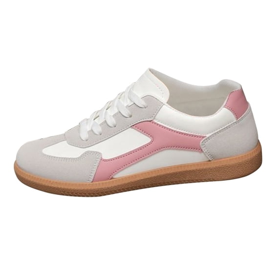 NOKIO Women's 𝖫a𝖼e Up Sneakers Lightweight Non-S𝗅ip F𝗅a𝗍s Sport Shoes Retro Fashion Running Tennis Comfortable Casual Walking Shoes Soft Breathable Daily Shoes