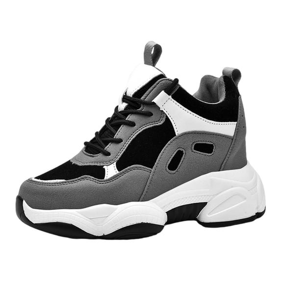 NOKIO Womens Chunky Platform Sneakers-Lightweight Breathable Dad Shoes, Casual Lace-Up Walking Sneakers, Comfortable Fashion Running Shoes Women Casual Shoes
