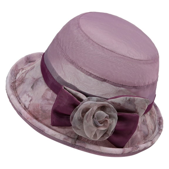 NOKIO Womens Holiday Hat Sun Summer Sun Beach Visor Hat Womens Satin Ribbon Church Wedding Sun Wedding Occasion Hat Fascinator Floral Tea Party Wedding Bucket Hat