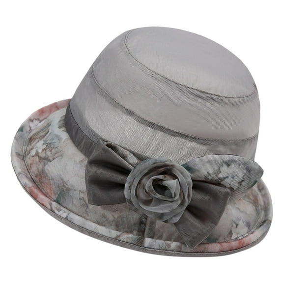 NOKIO Womens Holiday Hat Sun Summer Sun Beach Visor Hat Womens Satin Ribbon Church Wedding Sun Wedding Occasion Hat Fascinator Floral Tea Party Wedding Bucket Hat