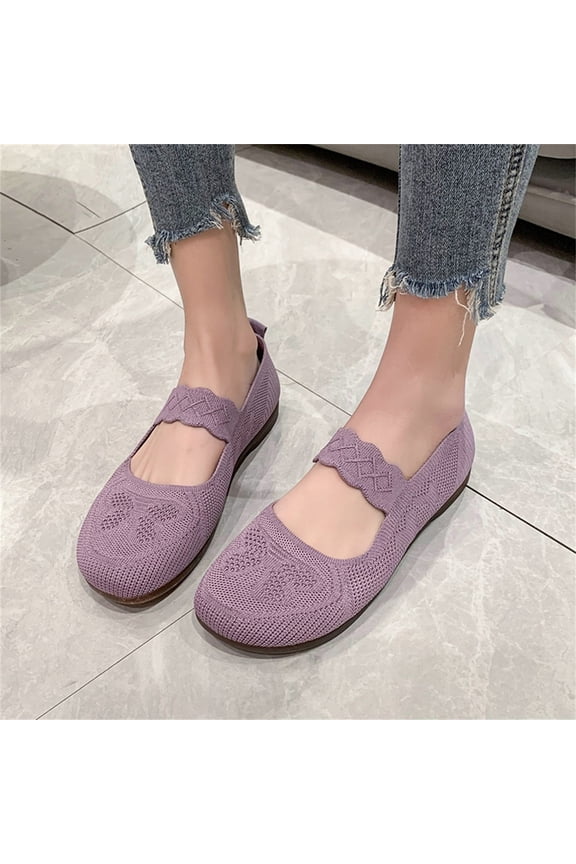 Womens Slip-On Walking Shoes Summer Breathable Mesh Shoes Running Shopping Flat Comfort Wedge Platform Loafers Casual Shoes Comfortable Lightweight Sneakers Walking Shoes Women