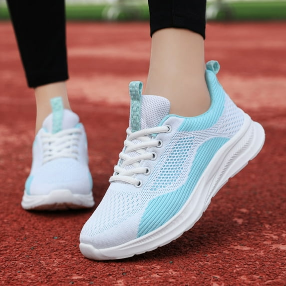 NOKIO Womens Slip On Sneakers Women Walking Tennis Shoes Lightweight Casual Sneakers for Gym Travel Work Women's Leisure Lace Up Travel Soft Sole Comfortable Mesh Shoes Sports Breathable Sneakers