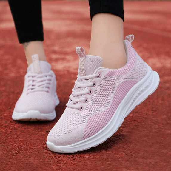 NOKIO Womens Slip On Sneakers Women Walking Tennis Shoes Lightweight Casual Sneakers for Gym Travel Work Women's Leisure Lace Up Travel Soft Sole Comfortable Mesh Shoes Sports Breathable Sneakers
