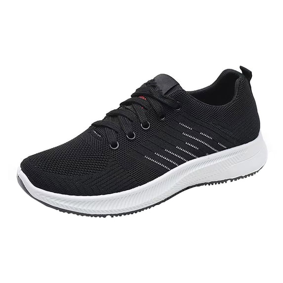 NOKIO Womens Sport Shoes Breathable Soft Soles Sneakers Lightweight Knit Mesh Athlet𝗂c Shoes 𝖫a𝖼e Up Casual Trainers Shoes Bowling Shoes Gym Workout Sport Shoes for Jogging, Running, Hiking