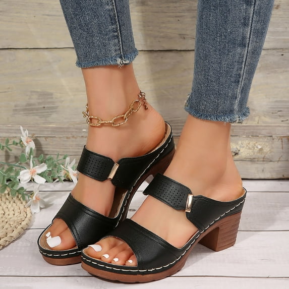 NOKIO Womens Summer Espadrilles Platform Wedge Sandals Braided Open Toe Slip On Slide Sandals Women's Beach Slope Heel Slippers Hollow Casual Slippers Slope Bottom Shoes Retro Sandals