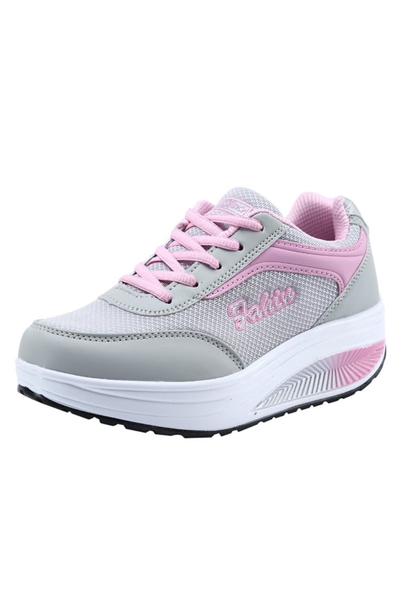 Womens Walking Shoes Slip On Lightweight Memory Foam Cheer Sneakers for Tennis Gym Running Workout Shoes Women Mesh Shoes Soft Bottom Rocking Shoes Sneakers