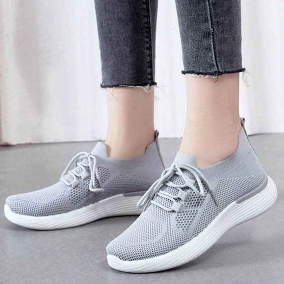 NOKIO Womens Walking Shoes Slip On Lightweight Memory Foam Cheer Sneakers for Tennis Gym Running Workout Yoga Women Wedge Sneakers Mesh Socks Casual Outerwear Women Shoes