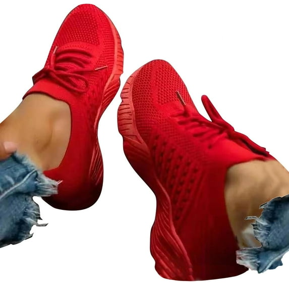 NOKIO Womens Walking Shoes Slip On Lightweight Memory Foam Cheer Sneakers for Tennis Gym Running Workout Yoga Women's Lace Up Platform Large Size Womens Hands Free Sneakers