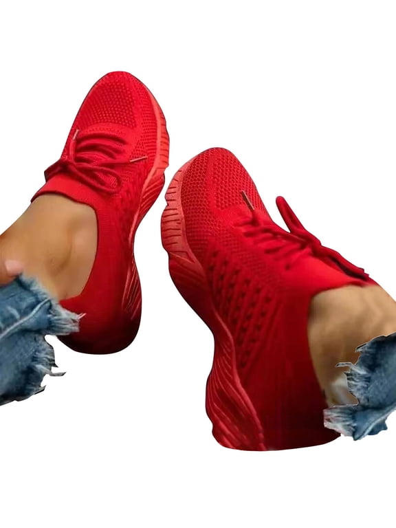 Womens Walking Shoes Slip On Lightweight Memory Foam Cheer Sneakers for Tennis Gym Running Workout Yoga Women's Lace Up Platform Large Size Womens Hands Free Sneakers