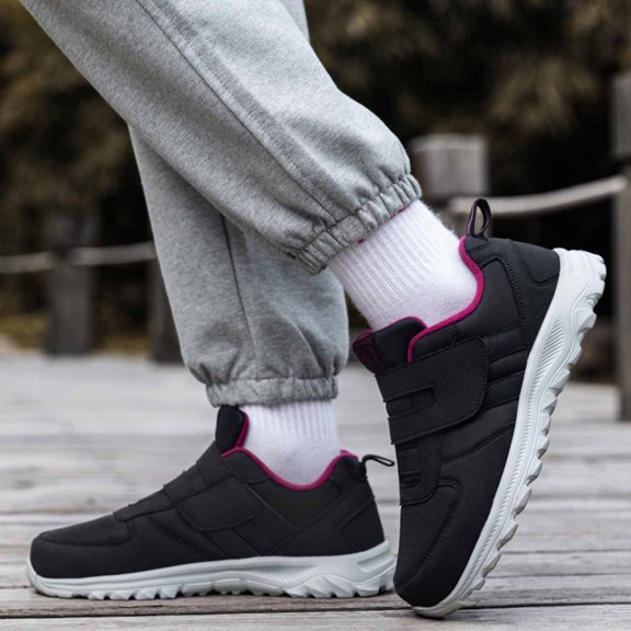 NOKIO Womens Walking Shoes, Women's Waterproof Hiking Shoes Lightweight Breathable Walking Shoes for Outdoor Climbing Slip On Tennis Running Shoes Memory Foam Lightweight Work Sneakers