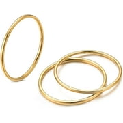 XUEYANG NOKMIT 1mm 14K Gold Filled Rings for Women Girls Thin Gold Ring Dainty Cute Stacking Stackable Thumb Pinky Band Non Tarnish Comfort Fit Size 4 to 11 1PC/2PCS/3PCS