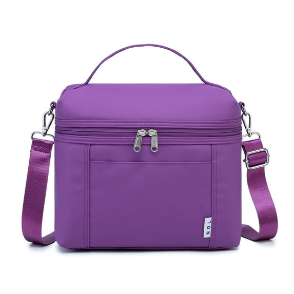 NOL Natural Organic Lifestyle Insulated Lunch Bags for Women Cooler Bag Lightweight Nylon Waterproof Lunch Box For Work (Purple Medium(normal))