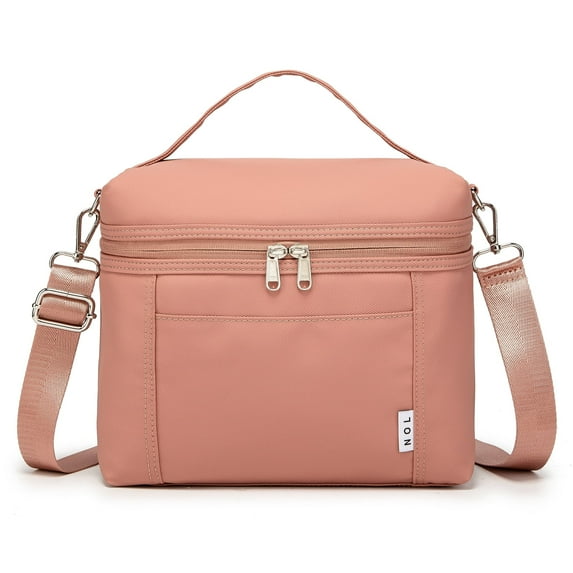 NOL Natural Organic Lifestyle Insulated Lunch Bags for Women Cooler Bag Lightweight Nylon Waterproof Lunch Box For Work (Small,Dark Pink)