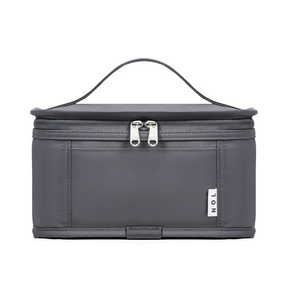 NOL Natural Organic Lifestyle Small Lunch Bag Mini Lunch Box Insulated Lunch Bag for Men/Women Leakproof Cooler Tote Bag Lightweight Nylon Waterproof Lunch Box For Work, Dark gray