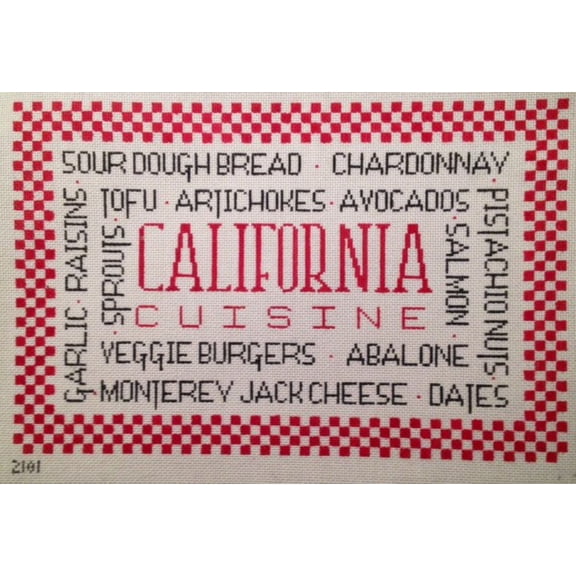 NOLA Needleart Handpainted Needlepoint Cuisine Needlepoint Canvas - California Cuisine
