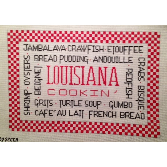 NOLA Needleart Handpainted Needlepoint Cuisine Needlepoint Canvas - Louisiana Cookin'