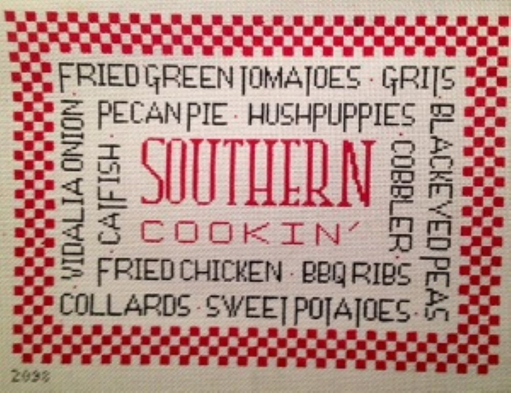 NOLA Needleart Handpainted Needlepoint Cuisine Needlepoint Canvas - Southern Cookin'