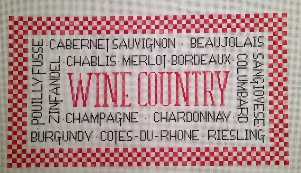 NOLA Needleart Handpainted Needlepoint Cuisine Needlepoint Canvas - Wine Country
