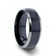 thumbnail image 1 of NOLAN Brushed Domed Black Titanium Wedding Band with Polished Beveled Edges - 8mm, 1 of 3