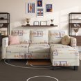 thumbnail image 1 of NOLANY Convertible L-Shaped Basketball Sport Theme Sectional Sofa Couch with Reversible Chaise,Off-White, 1 of 5