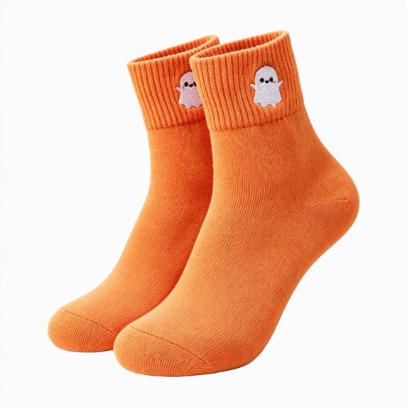 NOLDARES 1 Pairs Halloween Funny Crew Cotton Socks Women Cute Ankle Sock,Elastic Ankle Length(Z186-C)