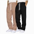 thumbnail image 1 of NOLDARES 2 Pack Mens Sweatpants Athletic Joggers Mens Workout Open Bottom Lightweight Sweat Pants with Pockets,Coffee,3XL, 1 of 8
