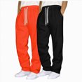 thumbnail image 1 of NOLDARES 2 Pack Mens Sweatpants Athletic Joggers Mens Workout Open Bottom Lightweight Sweat Pants with Pockets,Orange,XL, 1 of 8