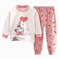 thumbnail image 1 of NOLDARES 2 Piece Infant Toddler Winter Outfits Set Long Sleeve Print Pattern Pullover Top Round Neck Elastic Waist Sweatpants Warm Clothes Size:6-12 M,Pink, 1 of 4