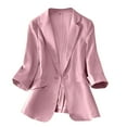 thumbnail image 1 of NOLDARES 2024 Fall Blazer Jacket for Women Fashion Casual Open Front Business Elegant Work Suit Top Pocket(Pink,XXL), 1 of 3