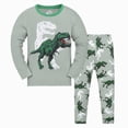 thumbnail image 1 of NOLDARES 2Pcs Toddler Boy Girl Clothes Long Sleeve Printed Crewneck Sweatshirt Sweatpants Casual Fall Winter Outfits Set Size:2-3 Y,Green, 1 of 4