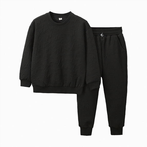 NOLDARES 2pcs Toddler Baby Boy Fall Winter Clothes Print Long Sleeve Sweatshirt Tops Casual Pants Set Little Kids Outfits Clothing(Dark Gray,12-16 Y)