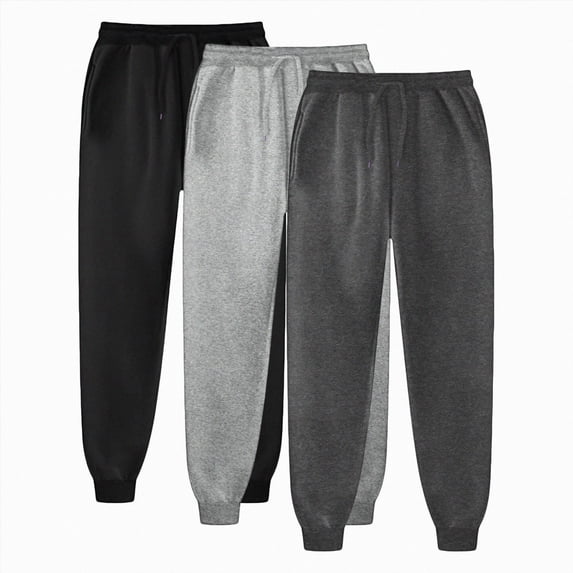 NOLDARES 3 Pack Baggy Sweatpants for Men Casual Pants Elastic Waist Athletic Workout Jogger Sweat,Dark Gray,XXL