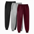 thumbnail image 1 of NOLDARES 3 Pack Baggy Sweatpants for Men Casual Pants Elastic Waist Athletic Workout Jogger Sweat,Wine,S, 1 of 4
