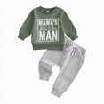 thumbnail image 1 of NOLDARES Baby Boy Clothes Funny Letter Long Sleeve Sweatshirt Pullover Tops Joggers Pants Set Toddler Fall Winter Outfits(M528-Green), 1 of 7