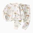 thumbnail image 1 of NOLDARES Baby Boy Clothes Toddler Sweatsuit Fall Winter Outfits Set Wrinkle-Resistant,Shape-Retaining,Warm and Comfortable Long Sleeve and Pants Set.(M259-Khaki), 1 of 5