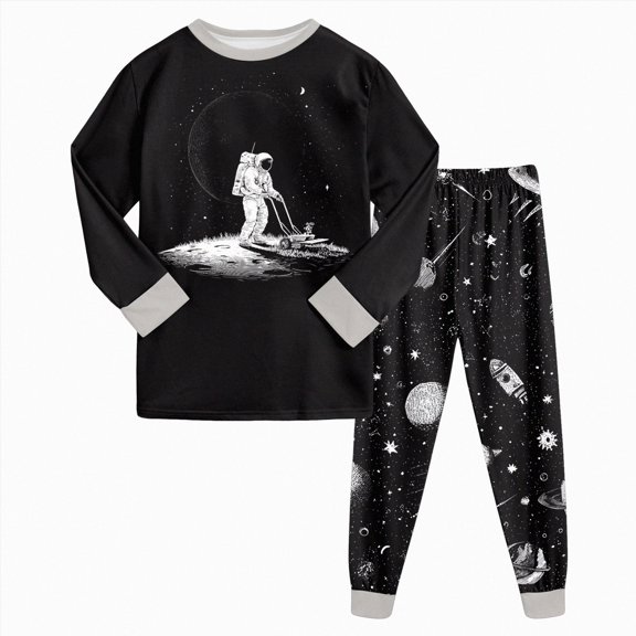 NOLDARES Baby Boy Fall Winter Outfits 2pcs Long Sleeve Sweatshirt Tops Elastic Waist Pocket Joggers Pants Cartoon Clothes Clothing Set(Light Gray,2-3 Y)