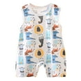 thumbnail image 1 of NOLDARES Baby Boy Outfit Newborn Dinosaur Romper Sleeveless Easter Onesie Jumpsuit Summer Clothes (Sky Blue,0-6 Months), 1 of 4