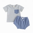 thumbnail image 1 of NOLDARES Baby Boy Print Summer Outfit Short Sleeve T-Shirt Cotton Shorts Clothes Set Blazer,3-6 M, 1 of 4