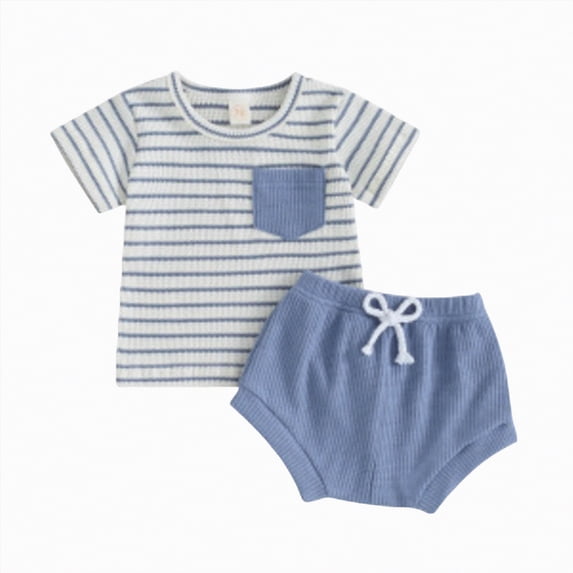 NOLDARES Baby Boy Print Summer Outfit Short Sleeve T-Shirt Cotton Shorts Clothes Set Blazer,3-6 M