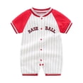 thumbnail image 1 of NOLDARES Baby Boy Summer Cotton Clothes Basic Short Sleeve Comfy Rompers Newborn Tops (Red,3-6 Months), 1 of 8