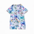 thumbnail image 1 of NOLDARES Baby Boy Swimsuit Rash Guard Shirts Toddler Boy Swimwear Full Zipper Sun Protection Infant One Piece Bathing Suit(Light Blue,0-6 Months), 1 of 4