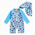 thumbnail image 1 of NOLDARES Baby Boy Swimsuit Toddler Bathing Suits for Boys Rash Guard Infant One Piece Zipper Summer Beach Swimwear(Sky Blue,0-3 Months), 1 of 4