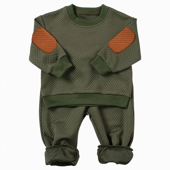 NOLDARES Baby Boy Toddler Clothes 2pcs Long Sleeve Sweatshirt Tops Joggers Pants Cotton Graphic Print Outfits Casual Clothing(AG,12-18 M)