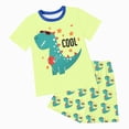 thumbnail image 1 of NOLDARES Baby Boy Toddler Shorts Set Clothes Summer 2pcs Outfit Cute Colorful Print Short Sleeve Cotton Shirt Top Pull on Shorts Pockets(Light Green,2-3 Y), 1 of 5
