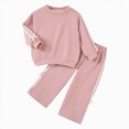thumbnail image 1 of NOLDARES Baby Boy Waffle Clothes Fall Winter Long Sleeve Sweatshirt with Pants Set Toddler Cute Truck Embroidery Outfits Size:6-7 Y,Pink, 1 of 8